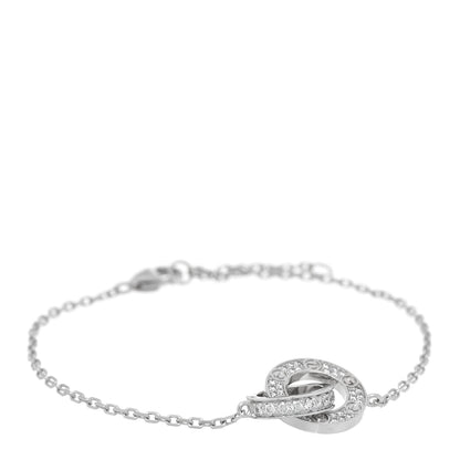 Cartier 18K White Gold Diamond Pave Love Chain Bracelet 1 of 3