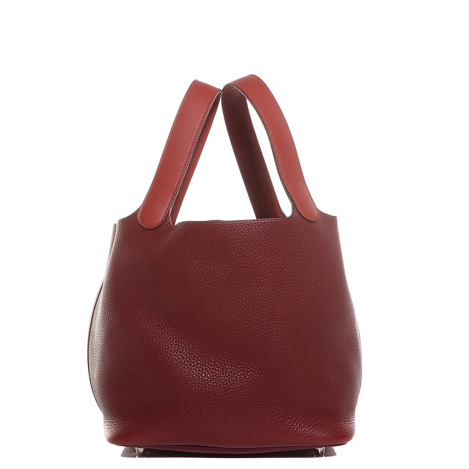 Hermes Taurillon Clemence Bi-Color Picotin Lock 22 MM Rouge H Brique 1 of 12