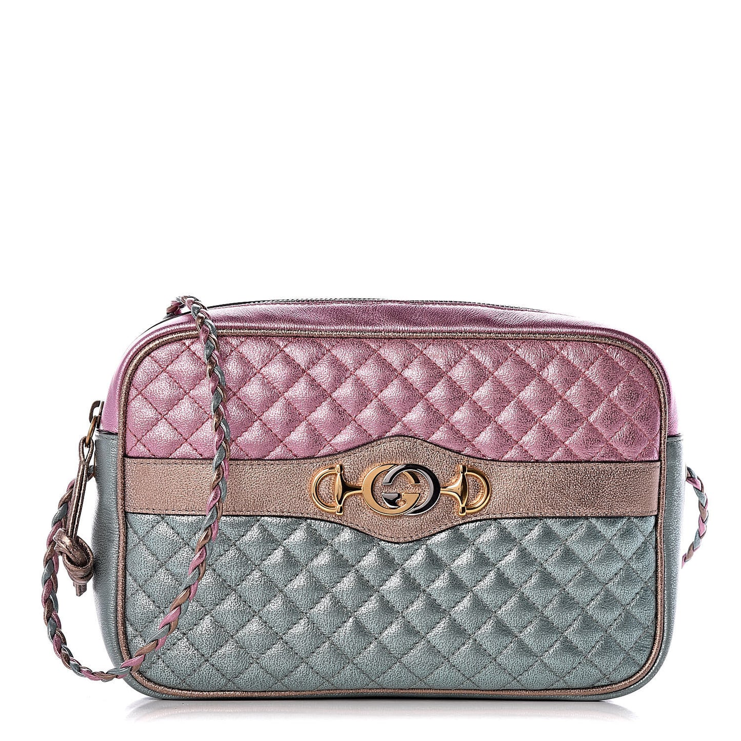 Laminated Nappa Trapuntata Small Zumi Shoulder Bag Rosa Lago Rame