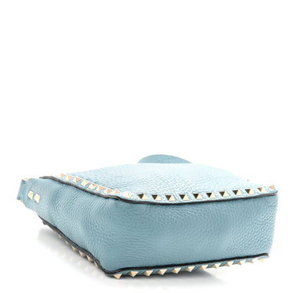 Valentino Garavani Pebbled Calfskin Mini Rockstud Flip-Lock Messenger Bag Atlantique 6 of 17