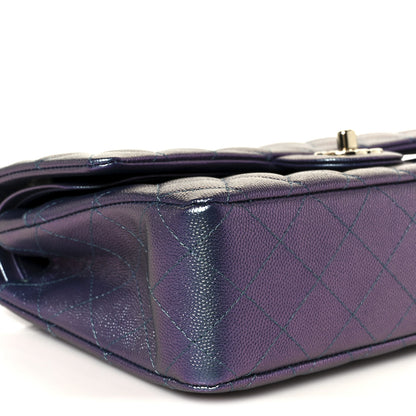 Chanel Iridescent Caviar Quilted Medium Double Flap Purple 10 of 12