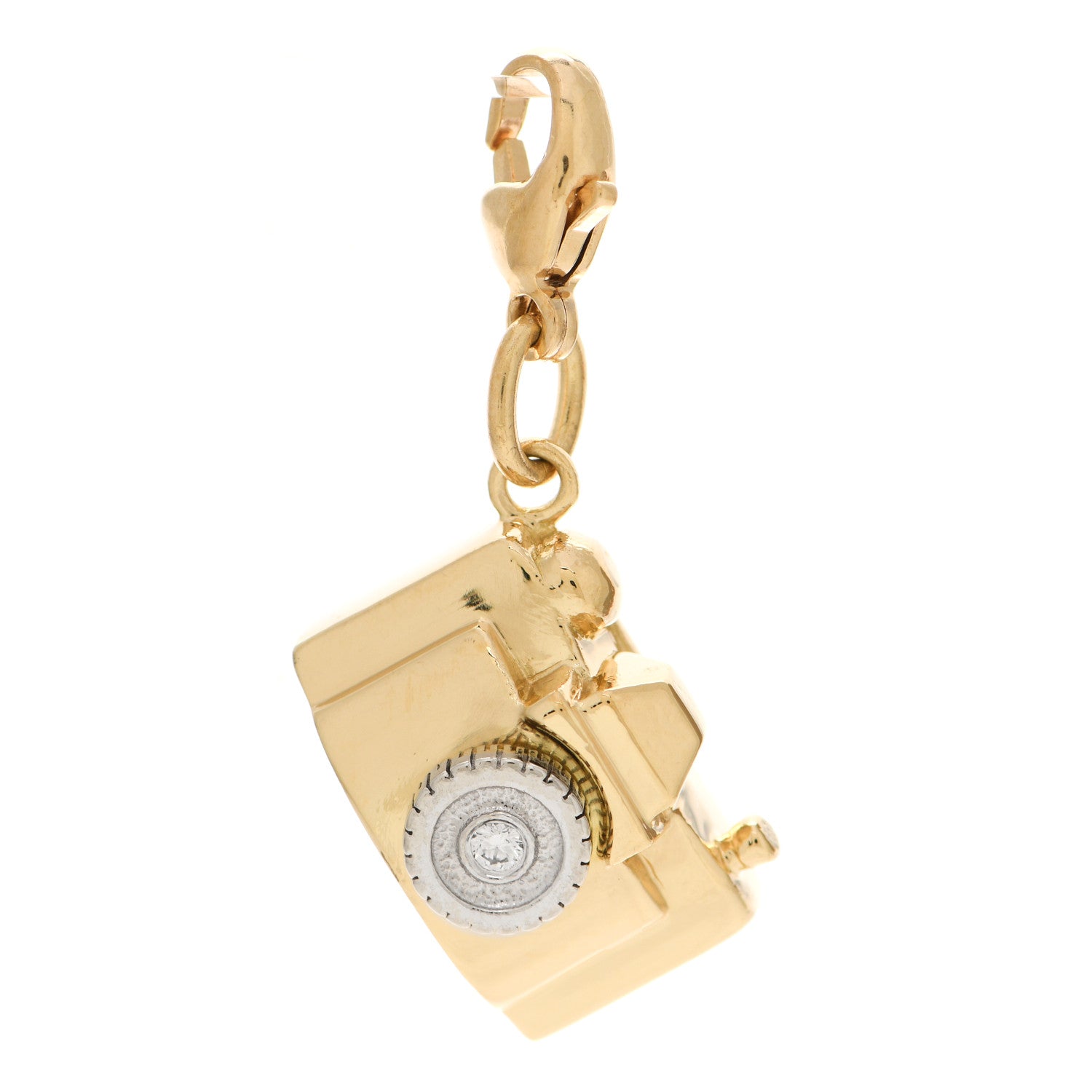 Tiffany 18K Yellow White Gold Diamond Camera Charm 1 of 3