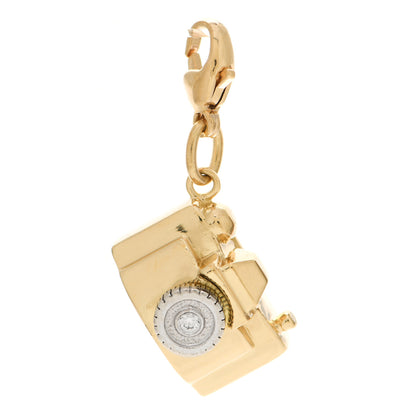 Tiffany 18K Yellow White Gold Diamond Camera Charm 1 of 3