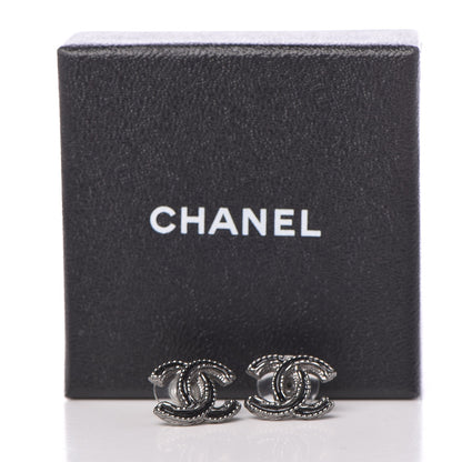 Chanel Ruthenium Enamel CC Earrings Black 7 of 7