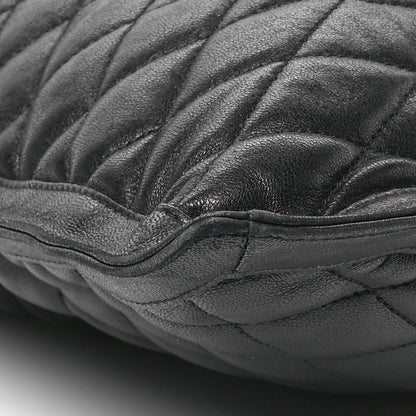 Saint Laurent Lambskin Quilted Pochon Drawstring Tote Bag Black 9 of 10