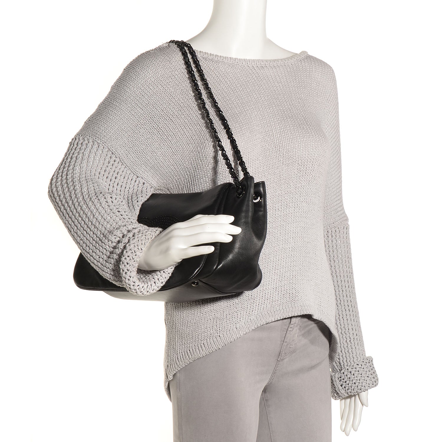 Chanel Lambskin Studded Accordion CC Flap Black 2 of 7