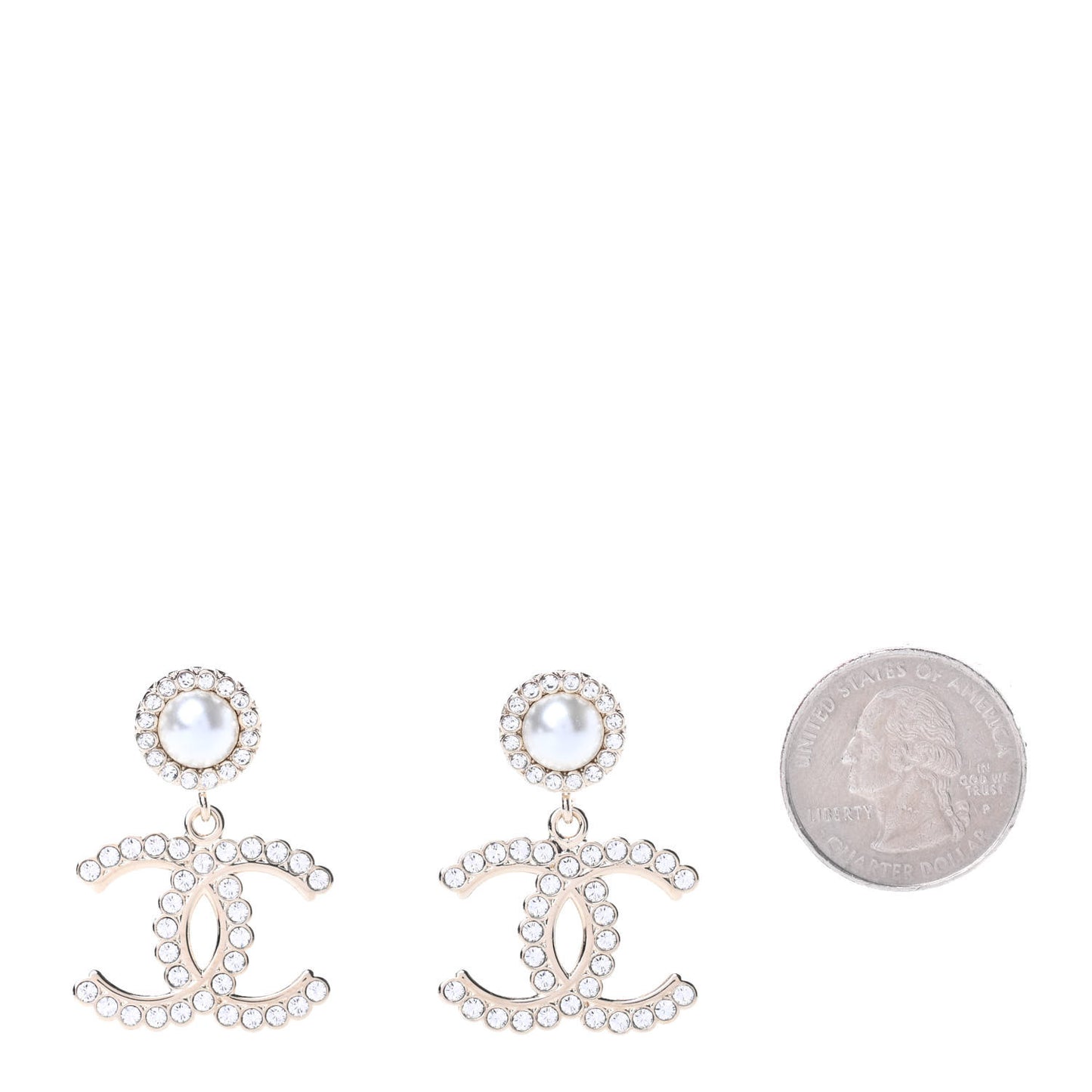 Crystal Pearl Bow-tiful CC Drop Earrings Gold