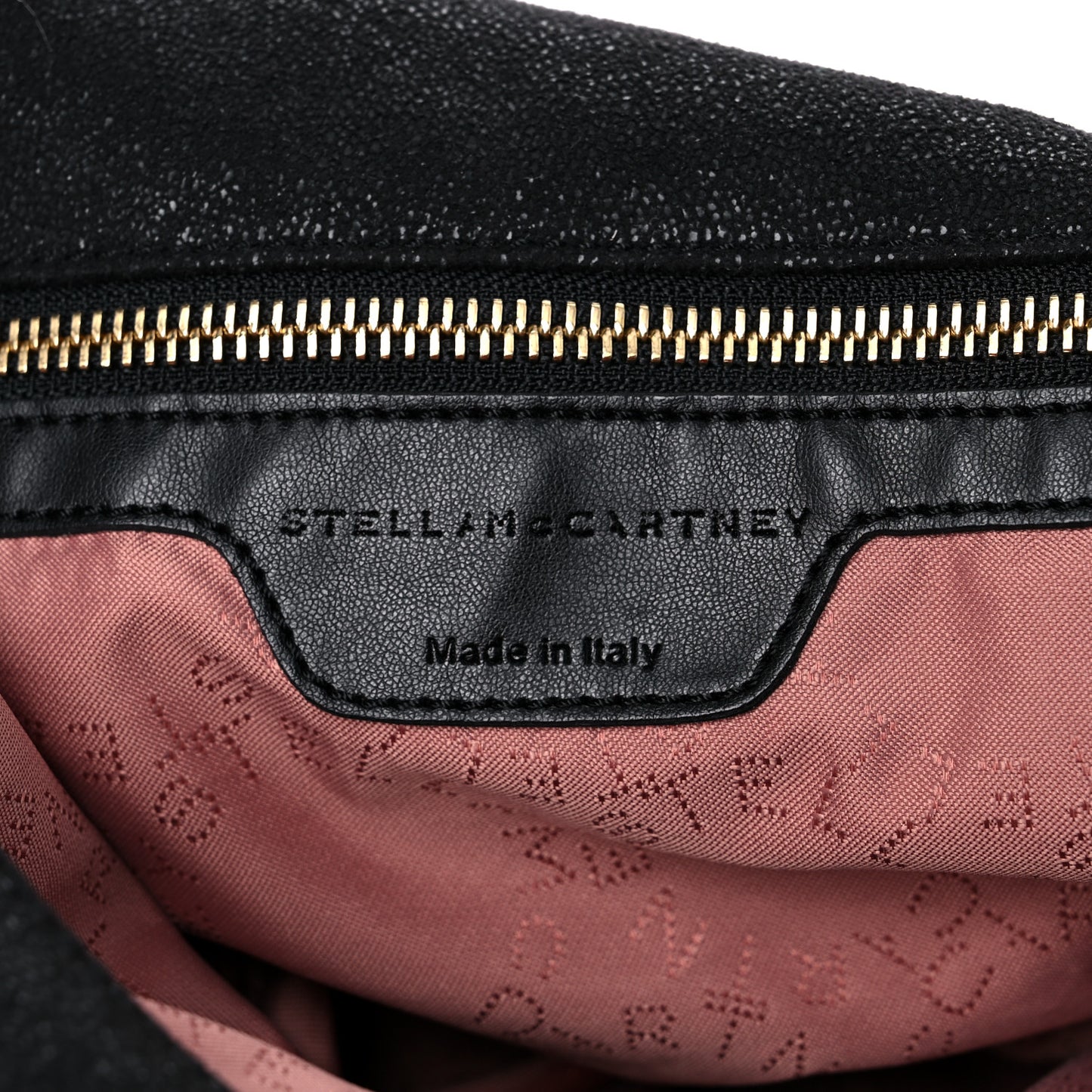 Embellished Shaggy Deer Small Falabella Fold Over Tote Black