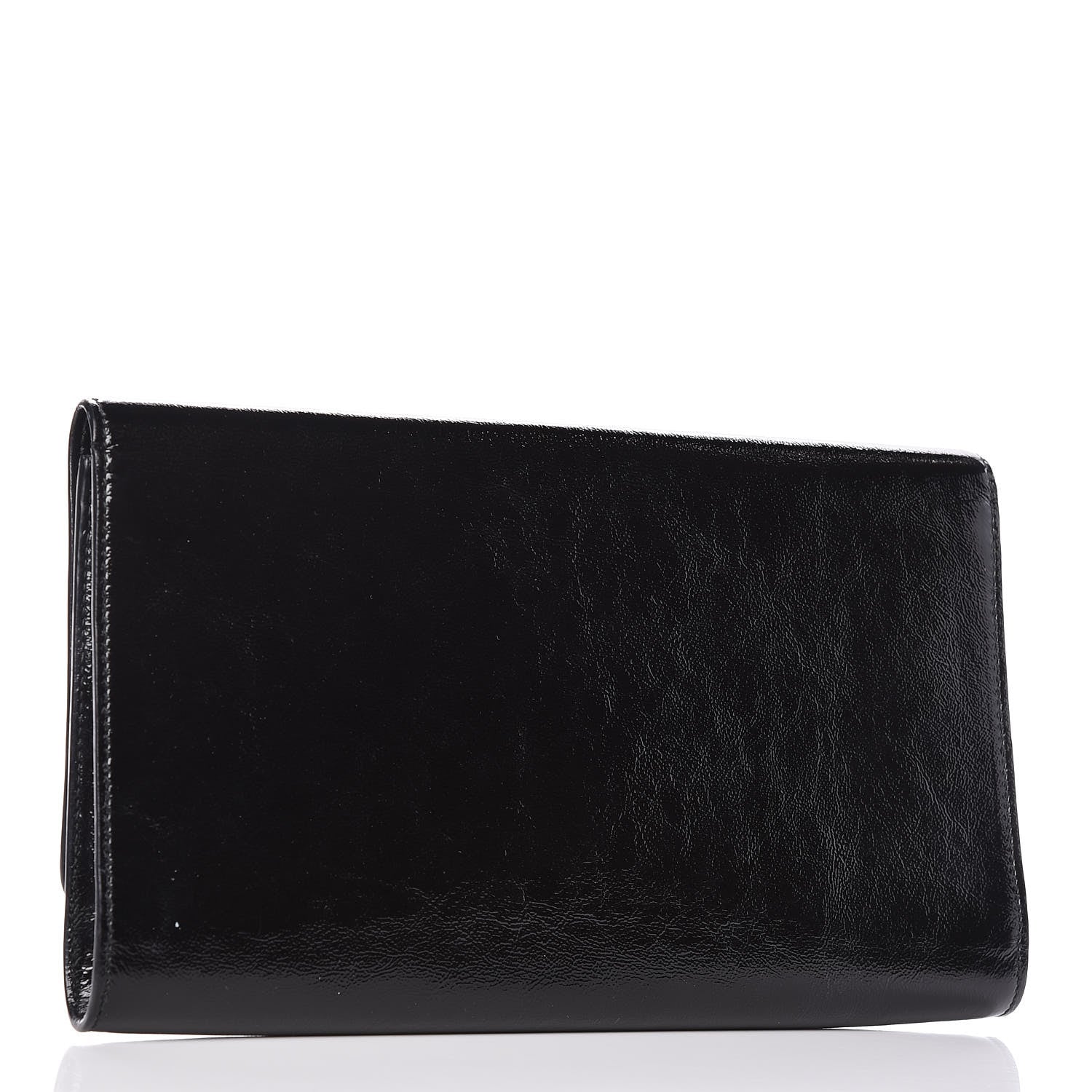Saint Laurent Textured Patent Monogram Large Belle De Jour Clutch Black 3 of 9