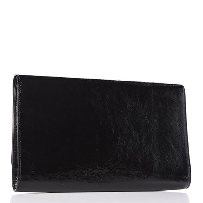 Saint Laurent Textured Patent Monogram Large Belle De Jour Clutch Black 3 of 9