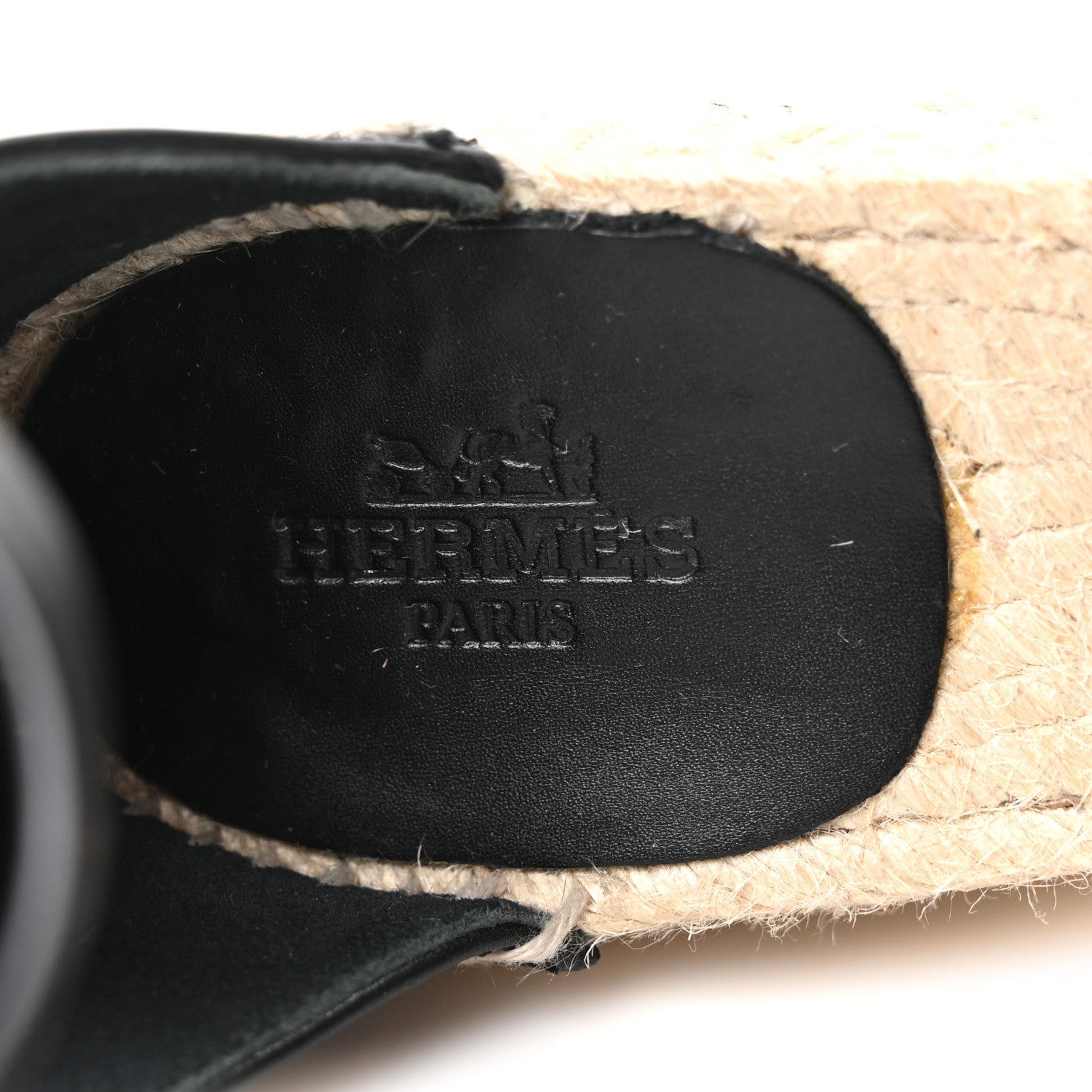 Hermes Calfskin Tipoli Espadrille Wedges 38 Black 8 of 8