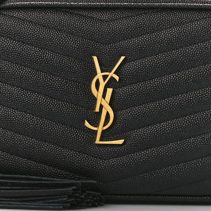 Saint Laurent Grain De Poudre Matelasse Monogram Mini Lou Camera Bag Black 8 of 11