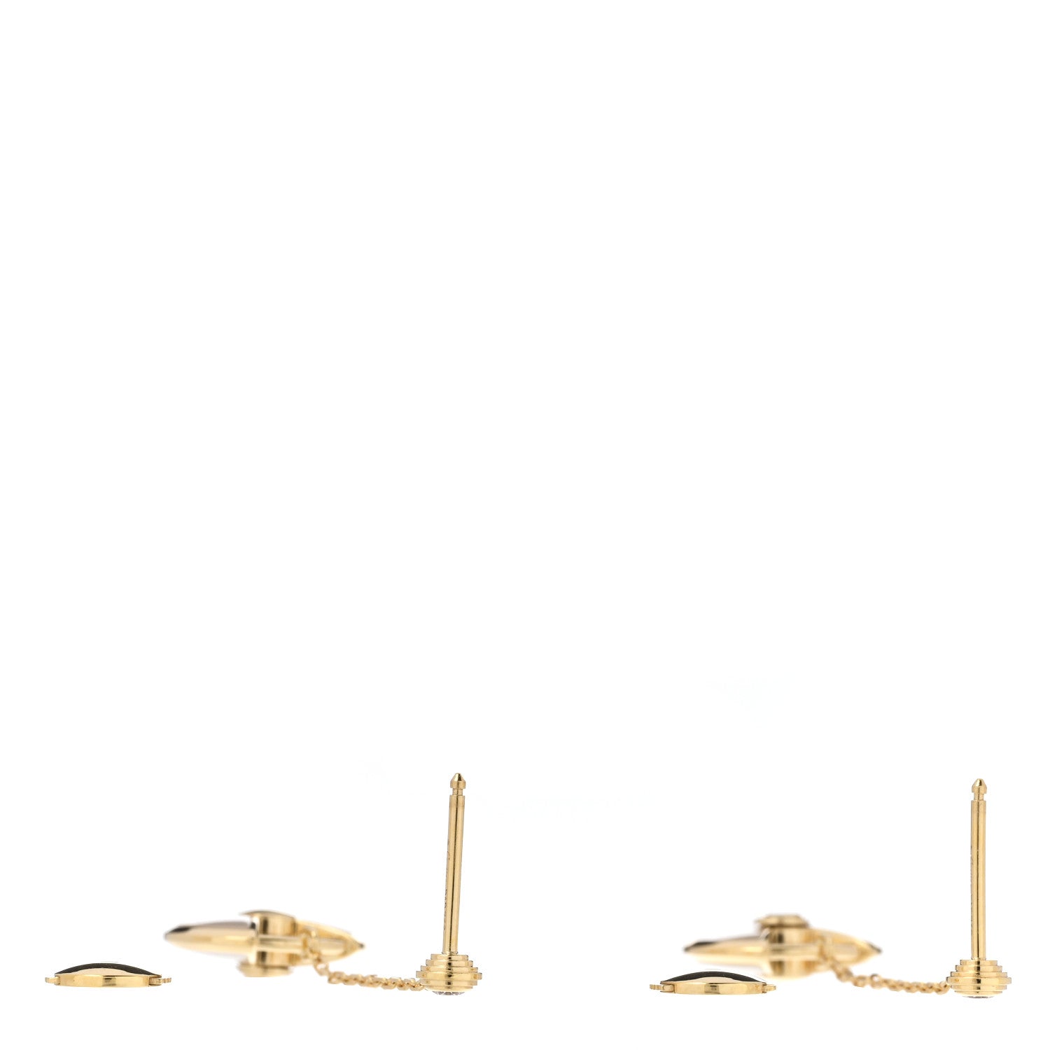 Cartier 18K Yellow Gold Diamond Mother of Pearl Amulette de Cartier Drop Earrings 3 of 5