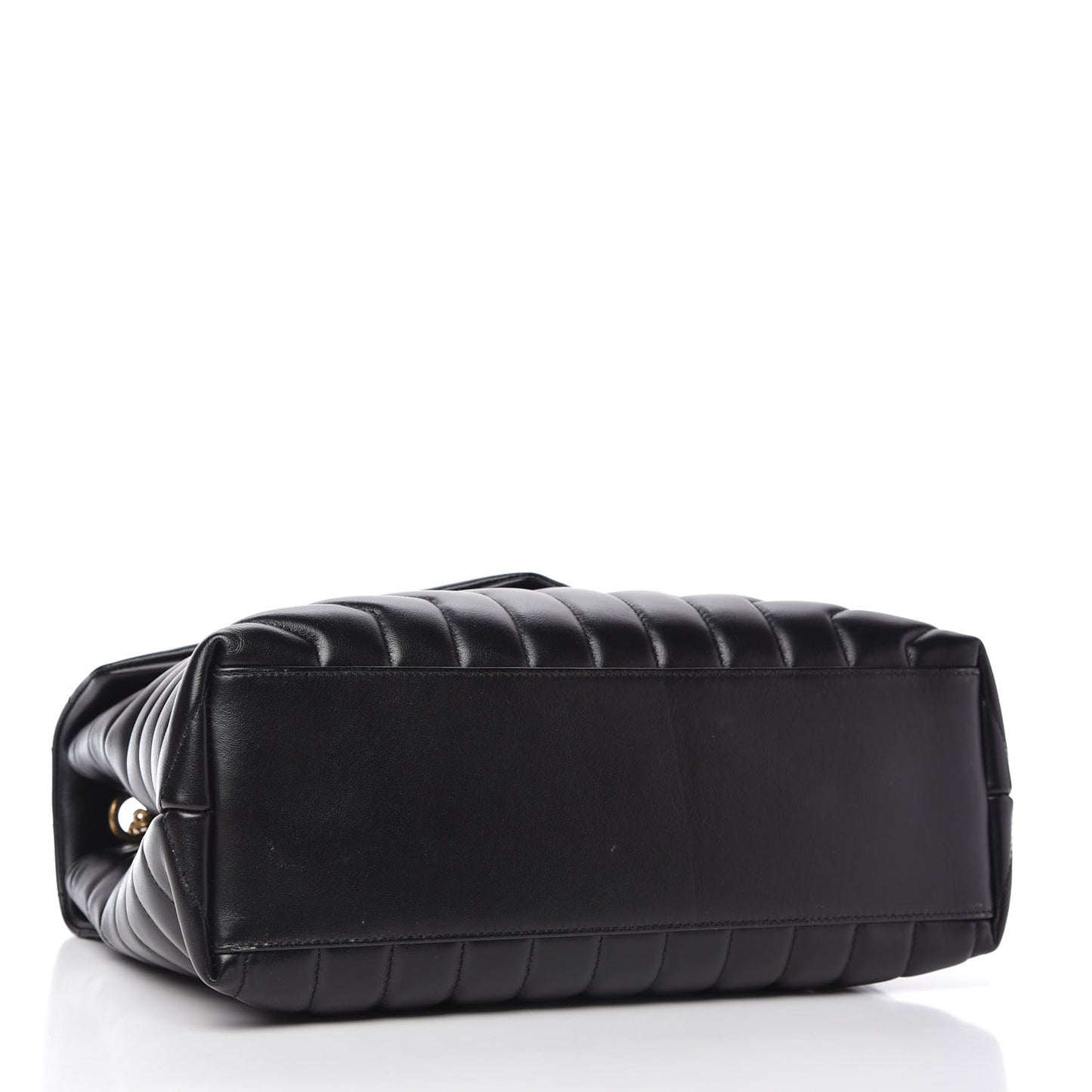 Calfskin Y Quilted Monogram Medium Loulou Chain Satchel Black
