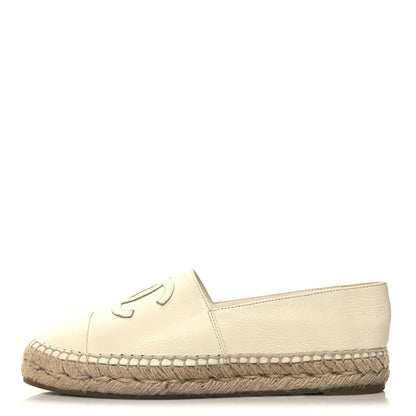 Chanel Lambskin CC Espadrilles 37 White 1 of 9