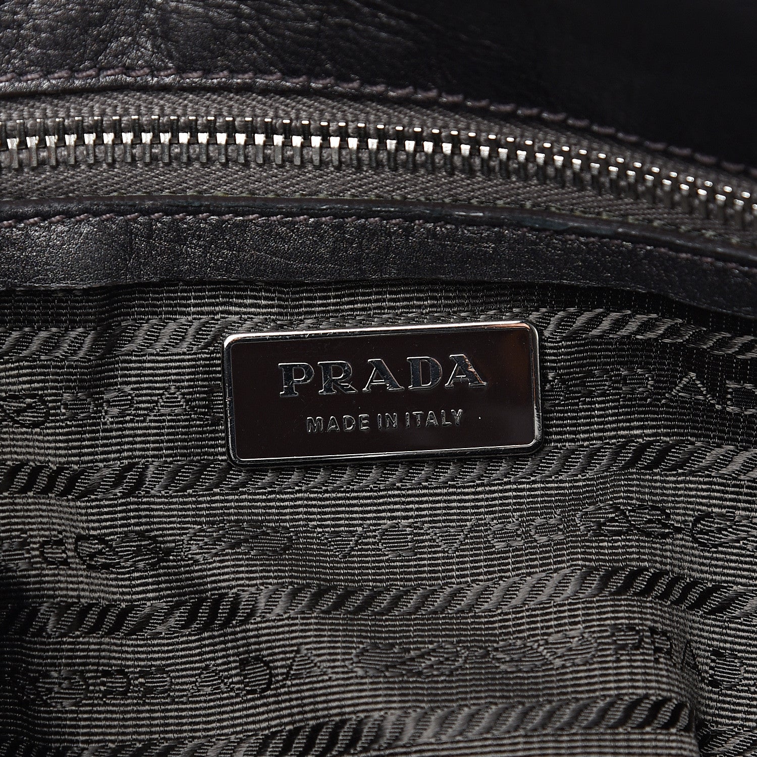 Prada Metallic Buffalo Easy A Foldover Pushlock Satchel Dark Grey 6 of 10