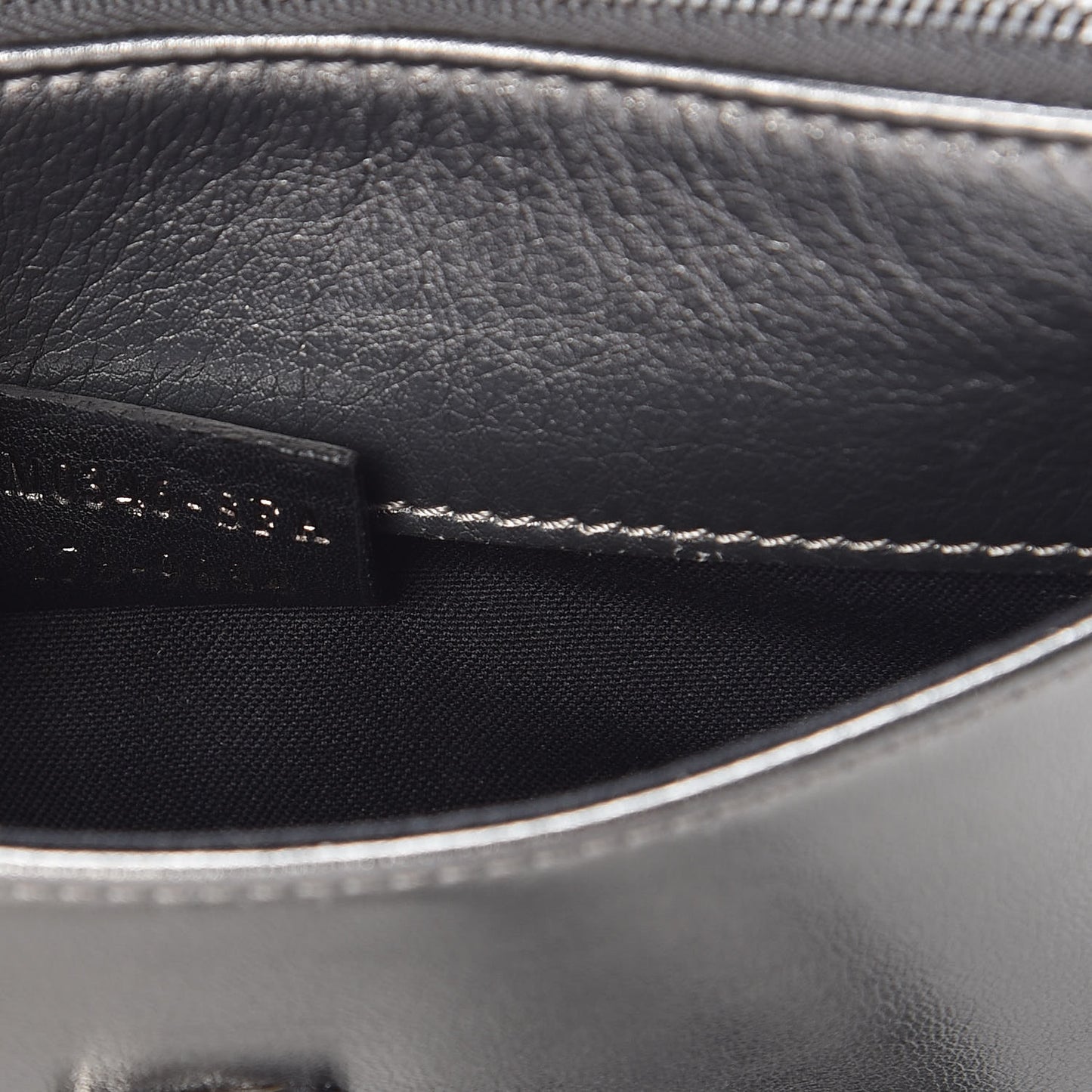 Glossy Calfskin Crystal Studded Tube Wallet On Chain Graphite