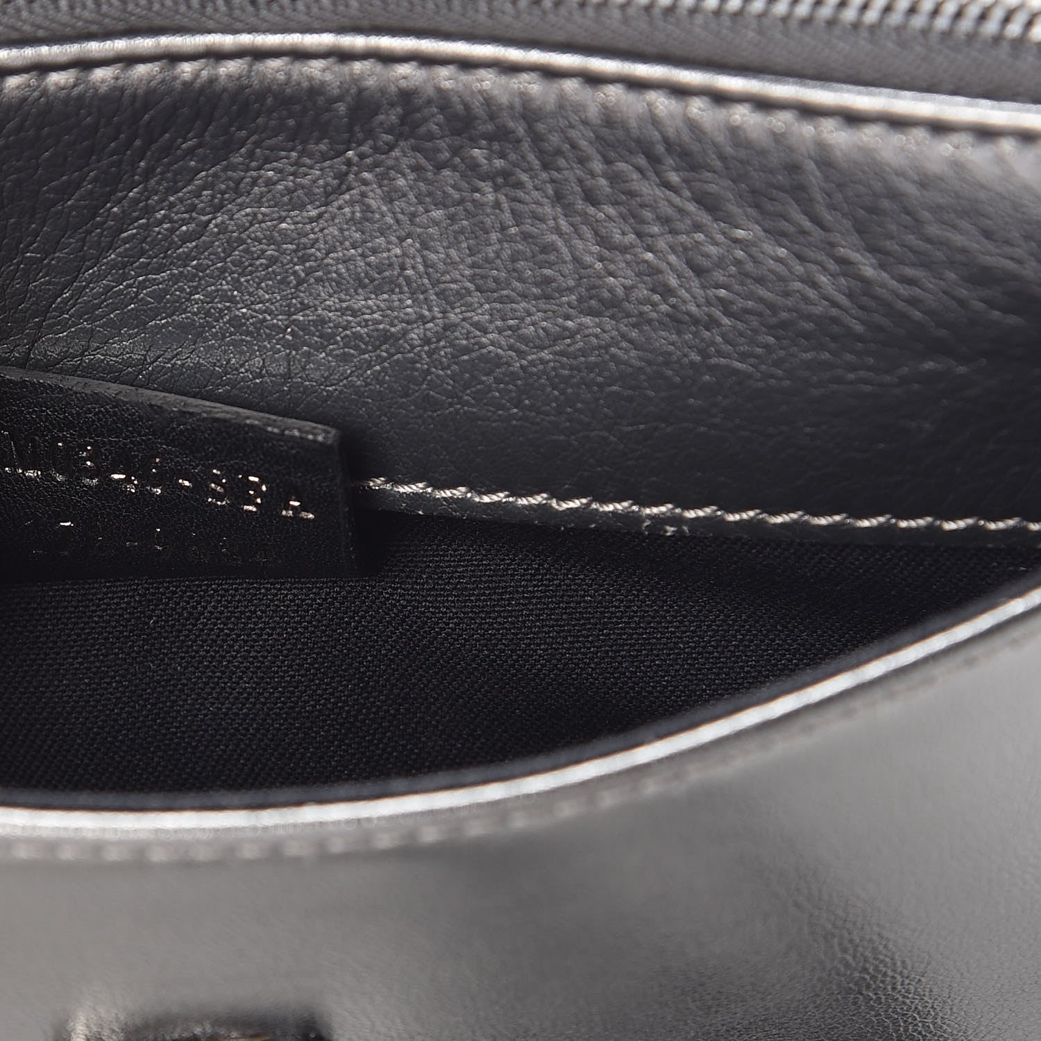Fendi Glossy Calfskin Crystal Studded Tube Wallet On Chain Graphite 7 of 9