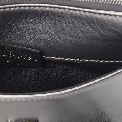 Fendi Glossy Calfskin Crystal Studded Tube Wallet On Chain Graphite 7 of 9
