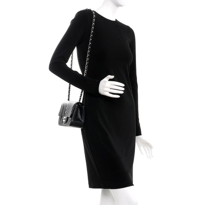 Chanel Caviar Chevron Quilted Mini Square Flap Black 2 of 8