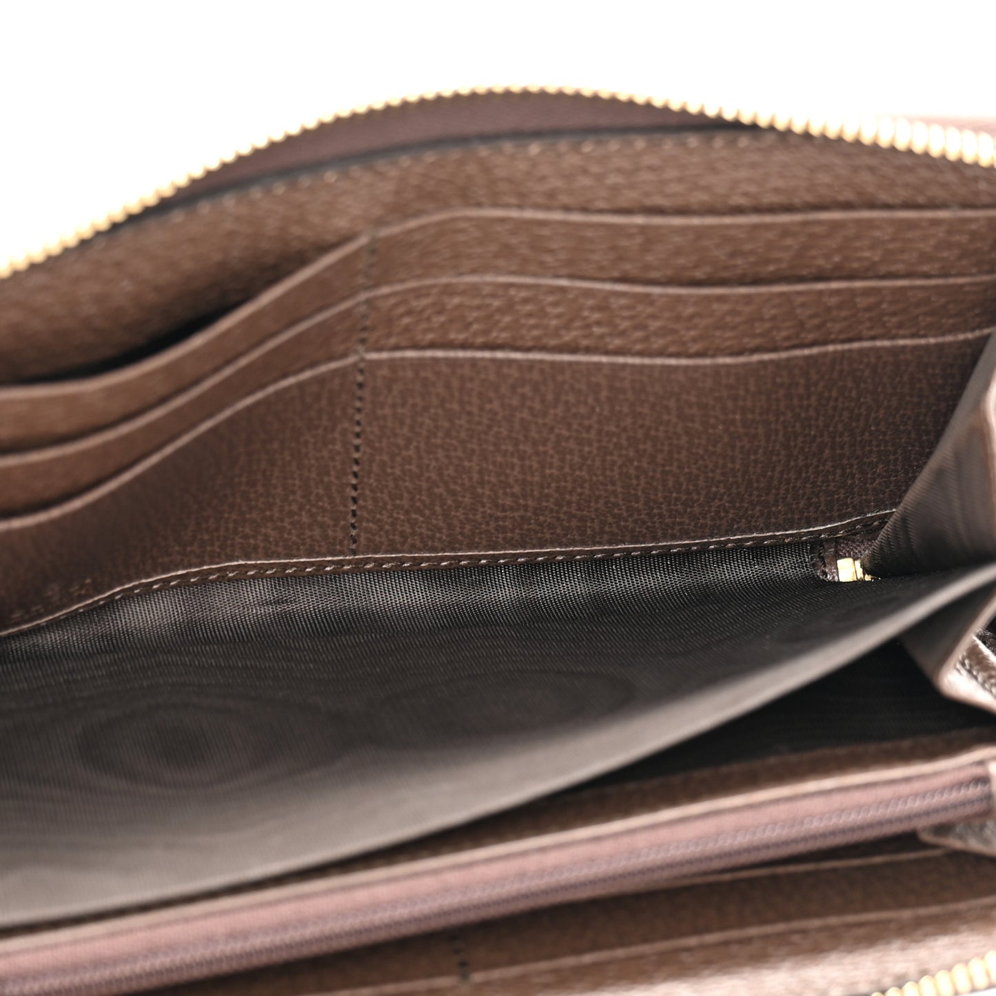 GG Supreme Monogram Web Ophidia Zip Around Wallet Brown