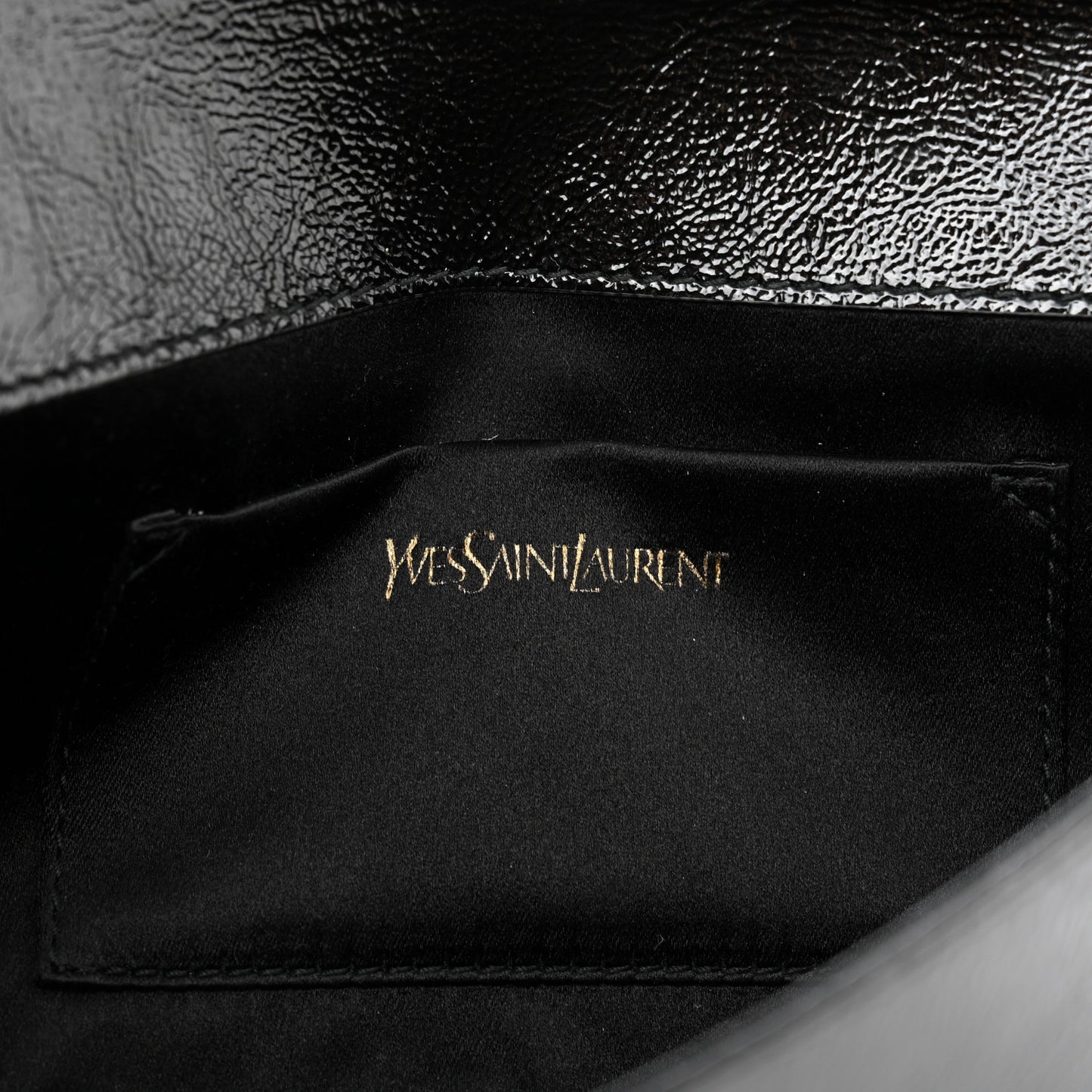 Textured Patent Monogram Belle De Jour Clutch Black