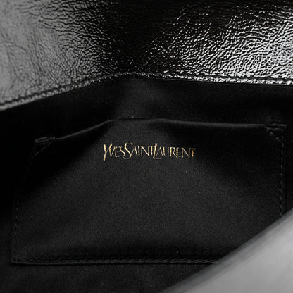 Saint Laurent Textured Patent Monogram Belle De Jour Clutch Black 5 of 11