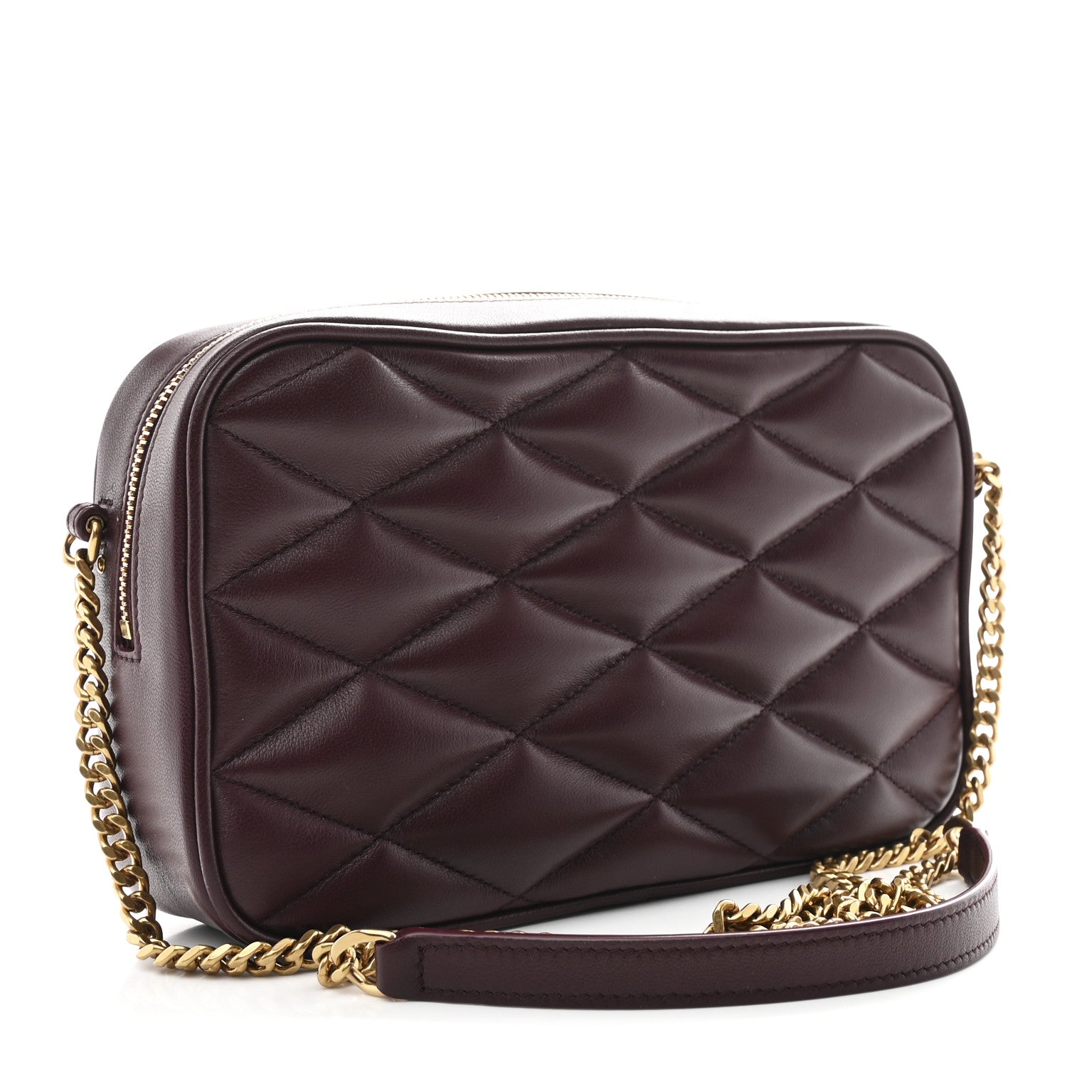 Saint Laurent Lambskin Quilted Mini Camera Bag Hot Wine 3 of 11