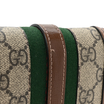 Gucci GG Supreme Monogram Textured Calfskin Web Jackie 1961 Card Case Beige Ebony Brown Sugar 12 of 12