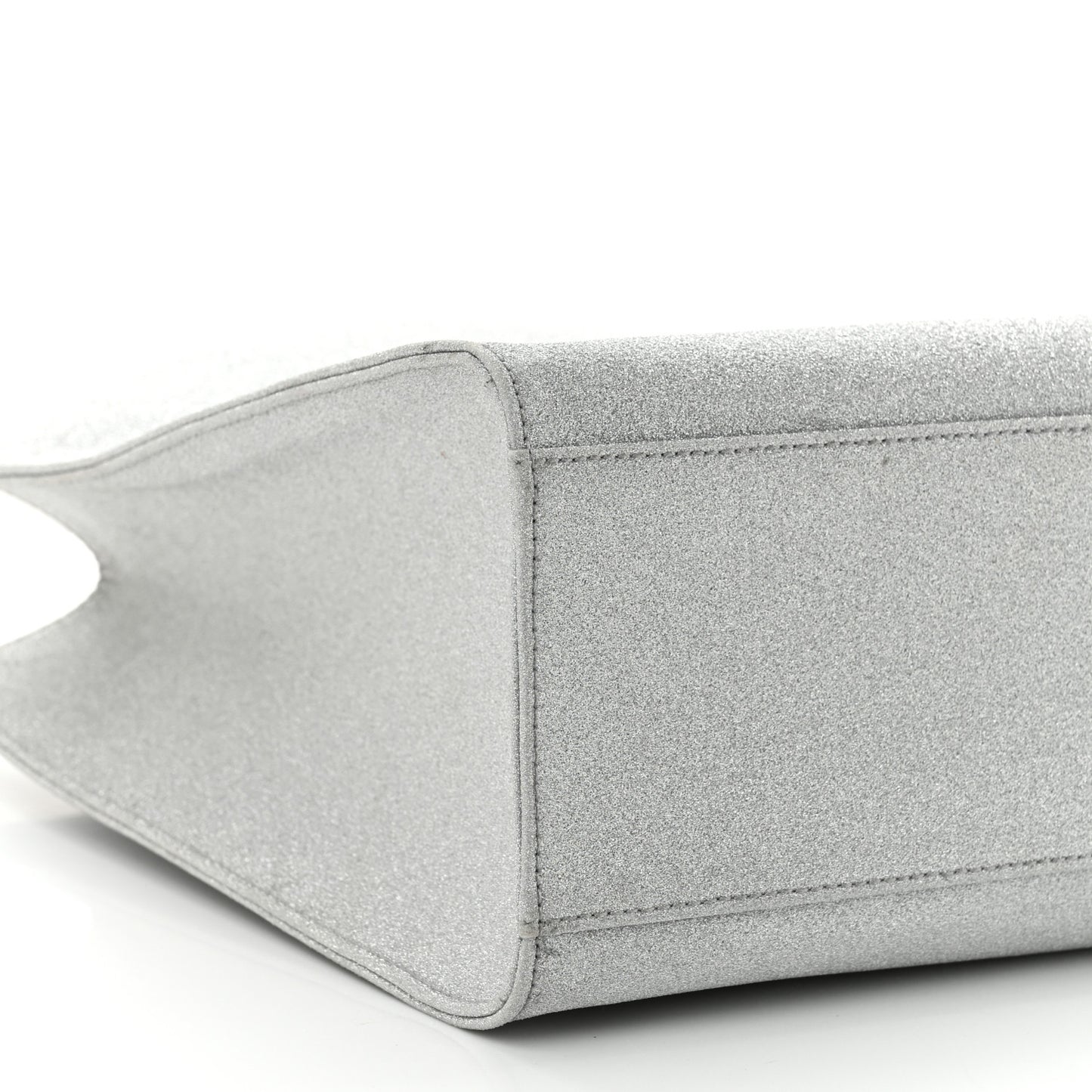 Glitter Microfiber Large Shopping Bag Silver