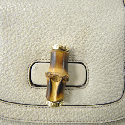 Gucci Leather Bamboo Top Handle Bag Ivory 10 of 10