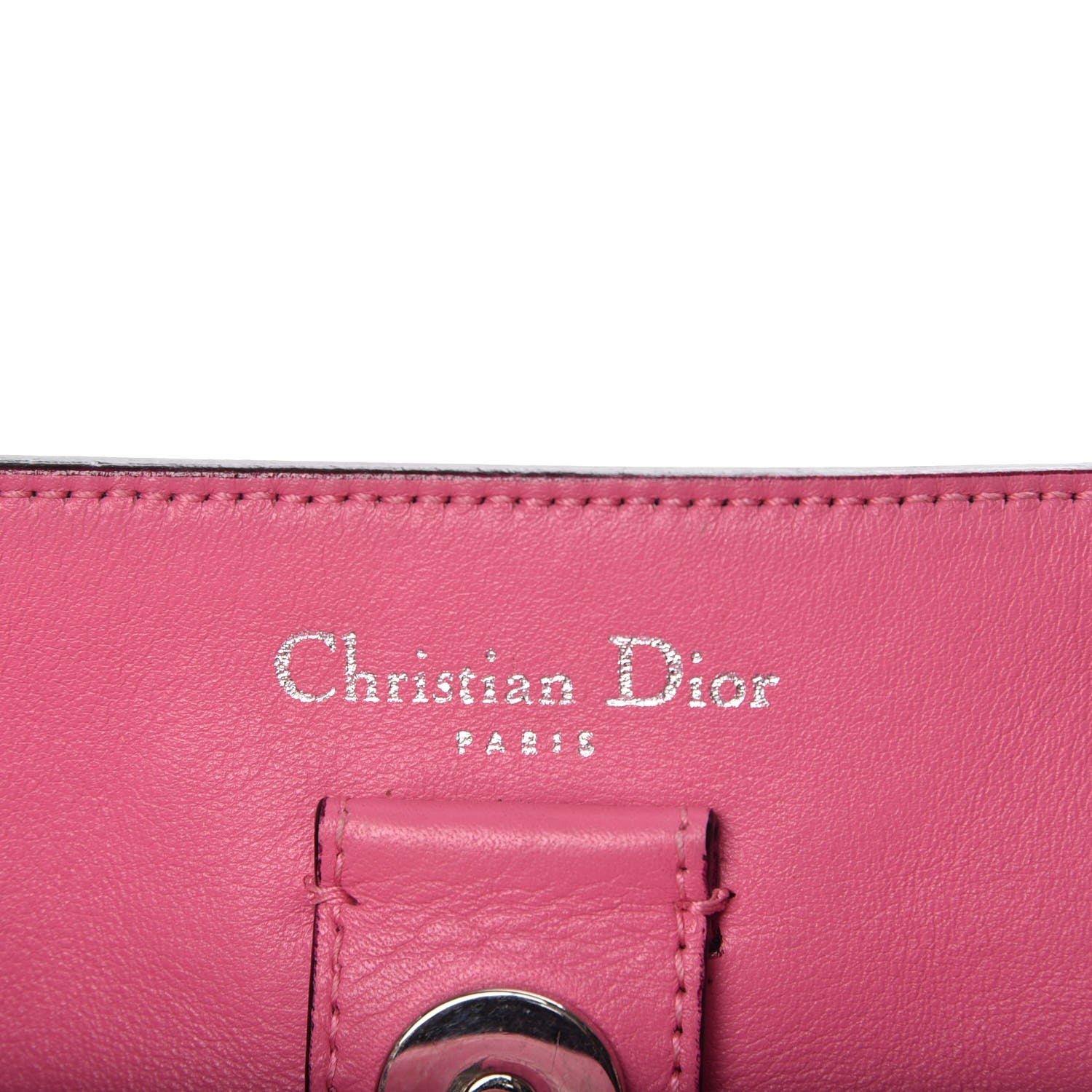 Christian Dior Smooth Calfskin Medium Tri-Color Diorissimo Bag Navy Pink 10 of 21