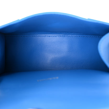 Balenciaga Shiny Box Calfskin Tonal B Hourglass Top Handle Bag XS Screen Blue 5 of 14
