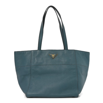 Prada Vitello Daino Shopping Tote Marine 1 of 9