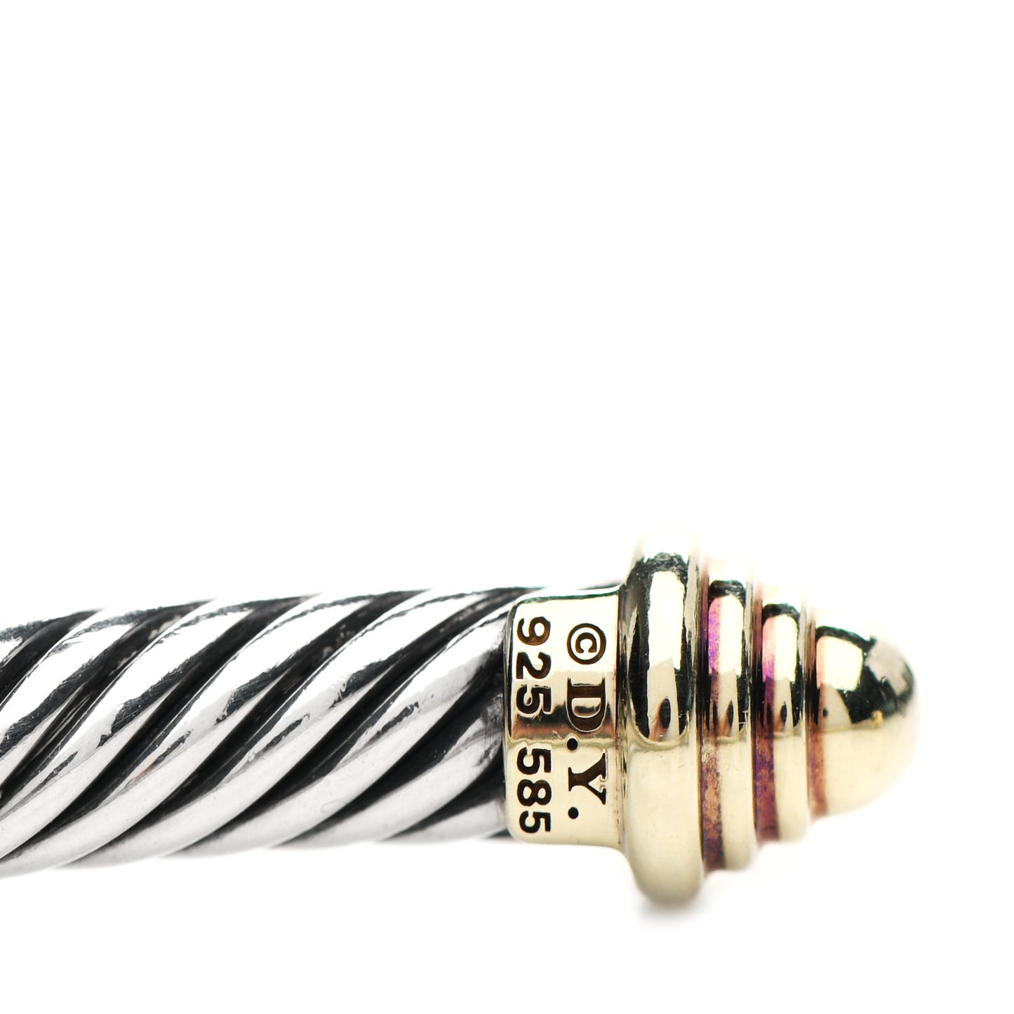Sterling Silver 14K Yellow Gold 5mm Cable Classics Bracelet