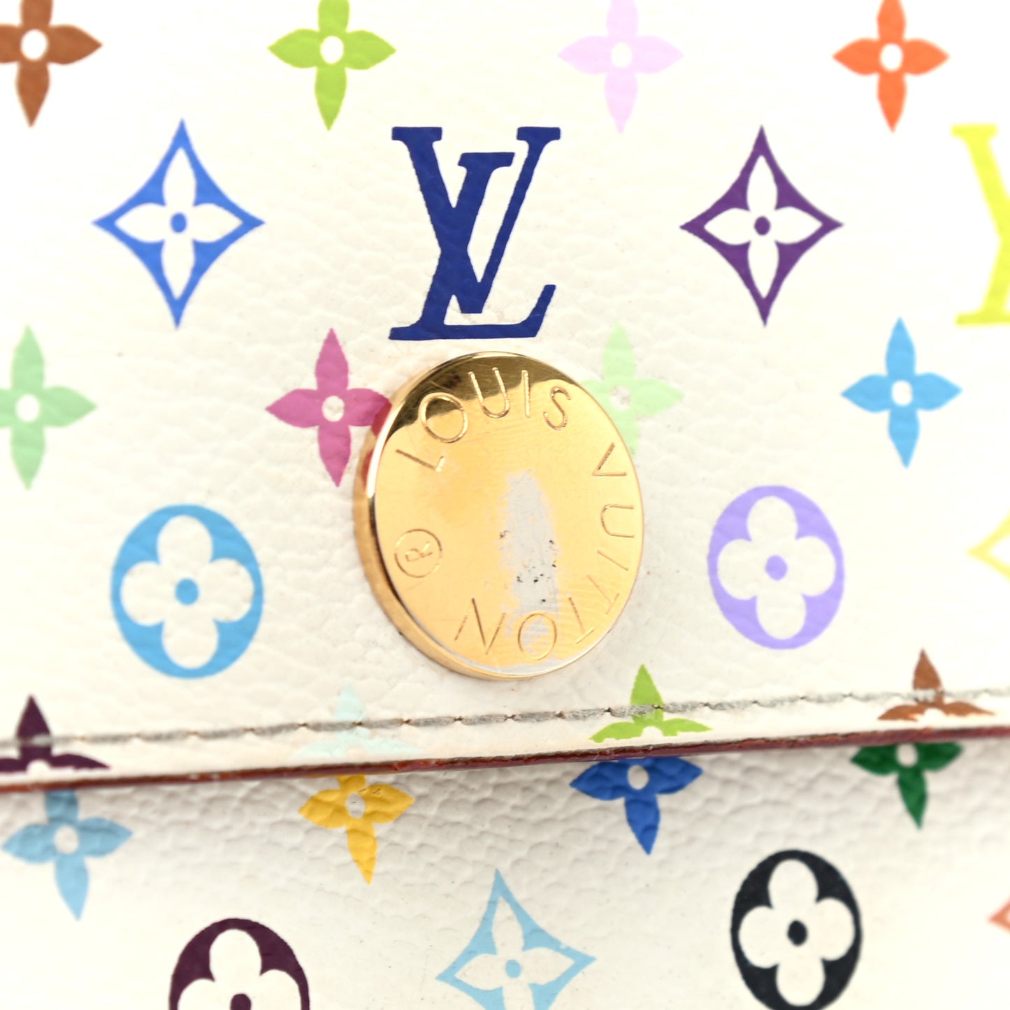 Monogram Multicolor Sarah Wallet White