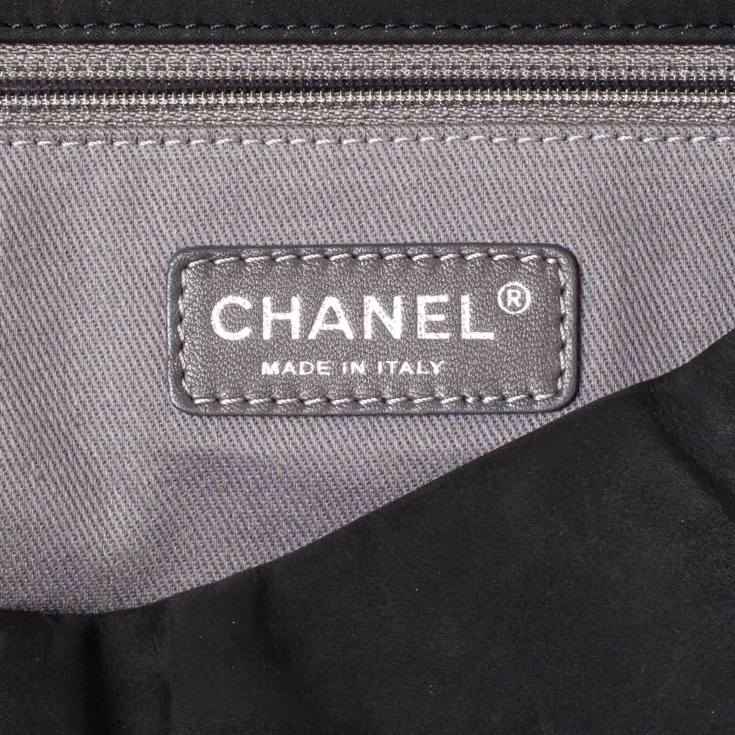 Iridescent Calfskin Glint Flap Black