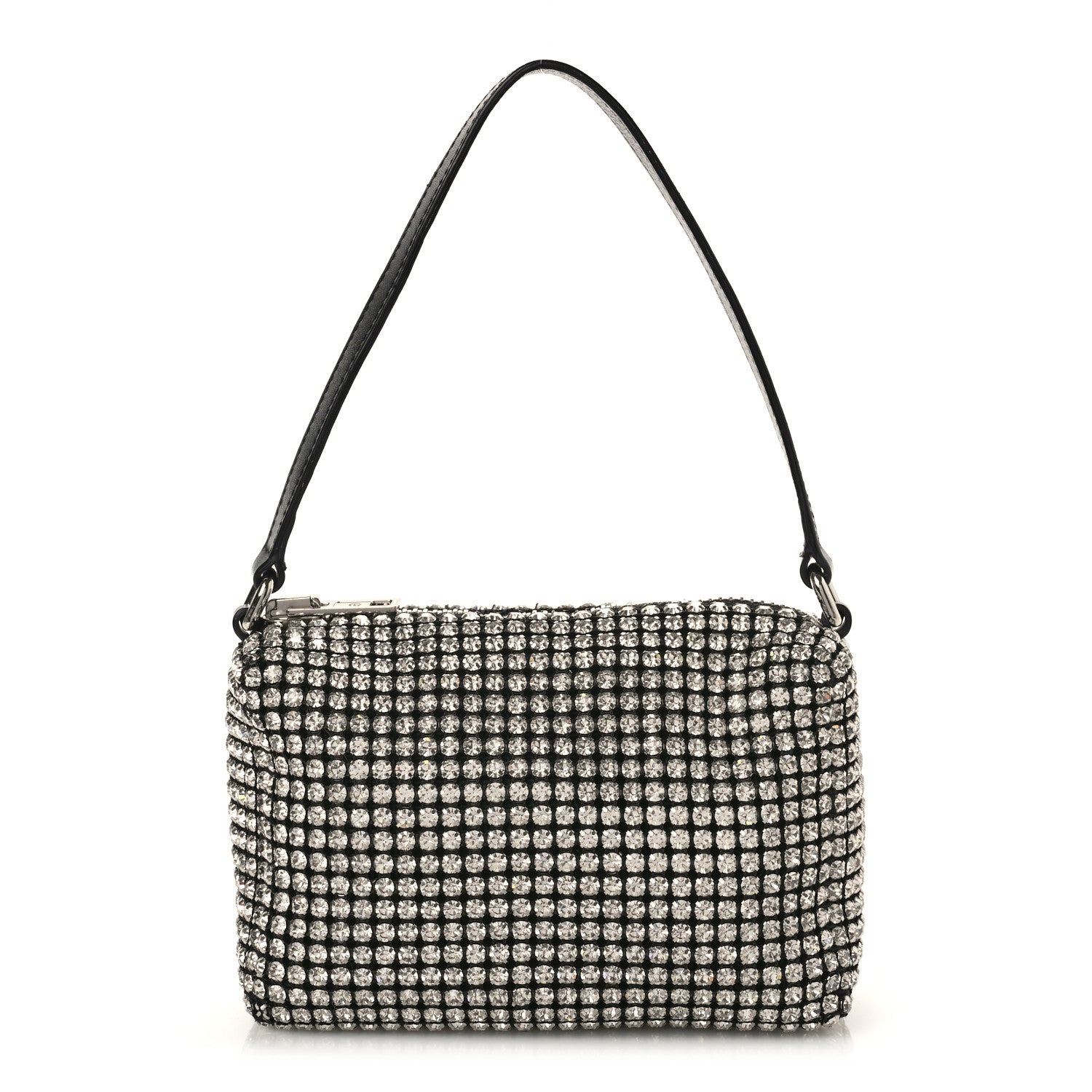 Alexander Wang Mesh Crystal Rhinestone Mini Heiress Pouch Black Silver 1 of 10