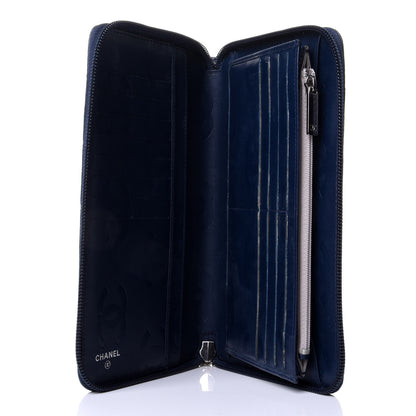 Chanel Calfskin Cambon Zip Around Organizer Wallet Navy 4 of 6