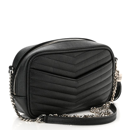 Saint Laurent Grain De Poudre Matelasse Monogram Mini Lou Camera Bag Black 3 of 11