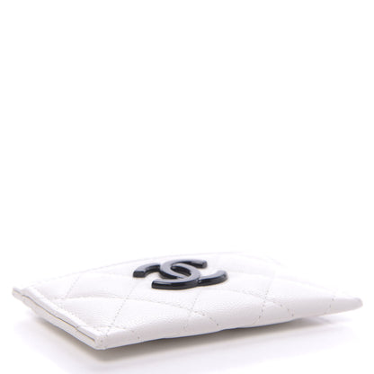 Chanel Caviar Quilted My Everything Card Holder White Black 4 of 9