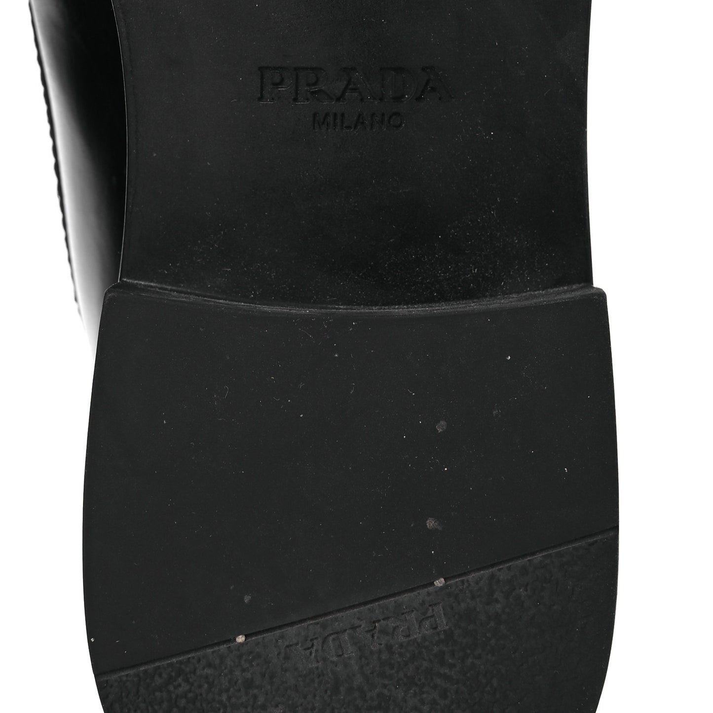 Spazzolato Metal Triangle Logo Loafers 38 Black