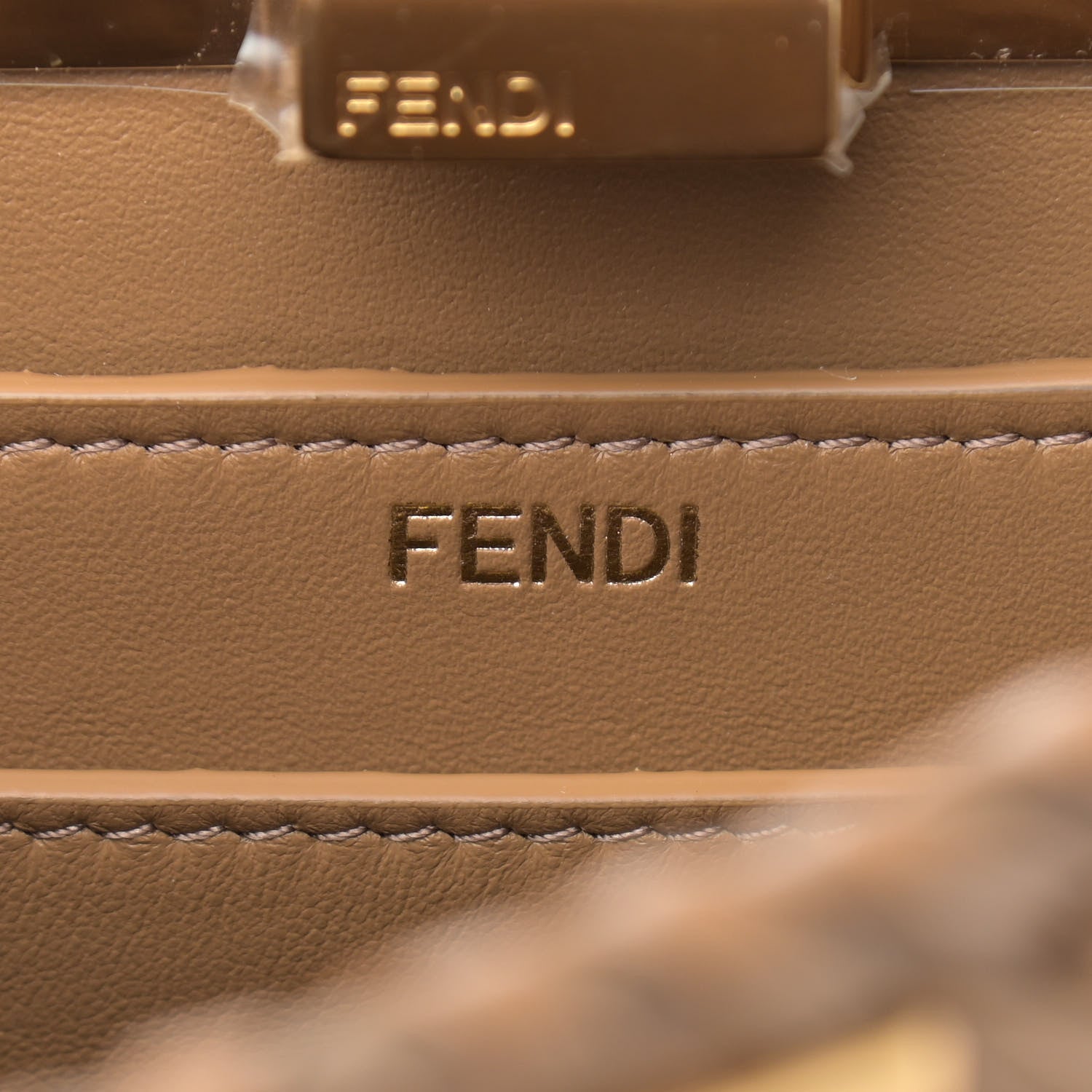 Fendi Vitello King Ceylon Shiny Nappa Woven Small Peekaboo I SEE U Satchel Sand 7 of 11