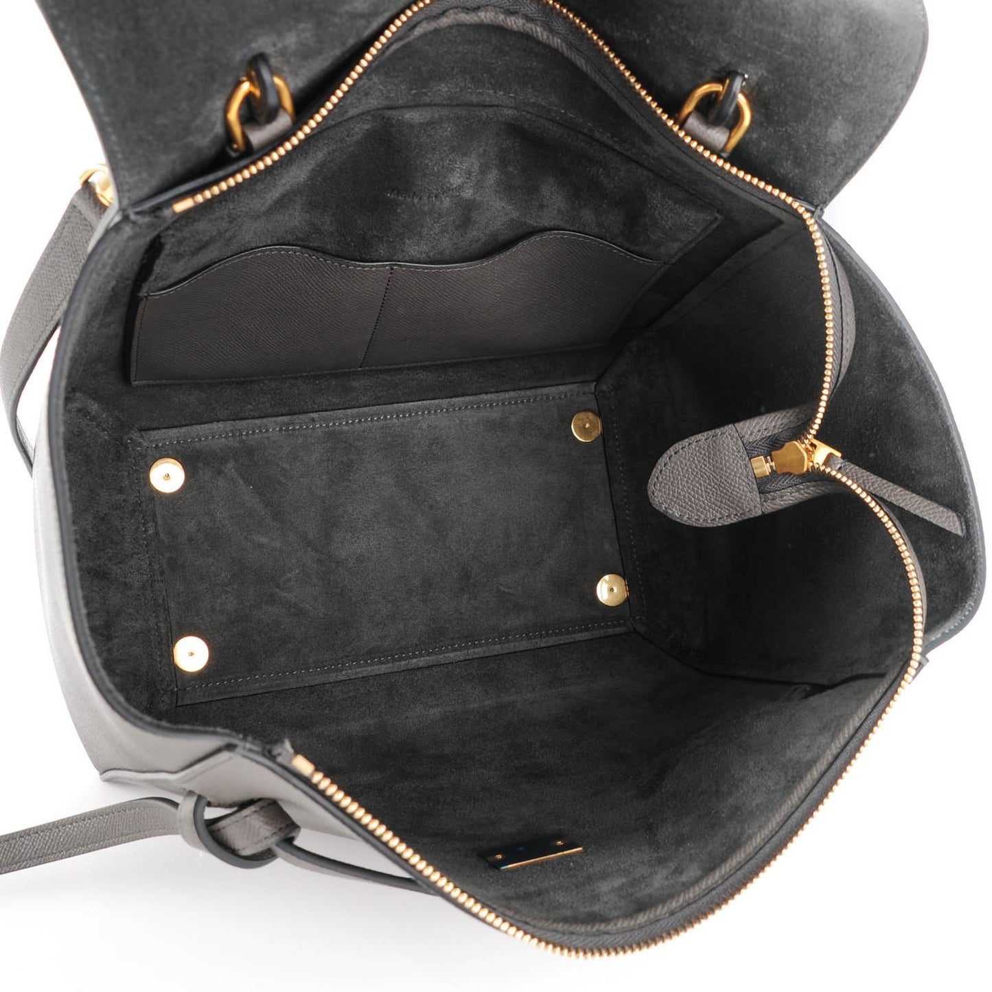 Grained Calfskin Mini Belt Bag Grey