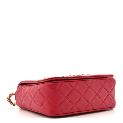 Chanel Lambskin Quilted Lucky Charms CC Crossbody Messenger Flap Red 4 of 11