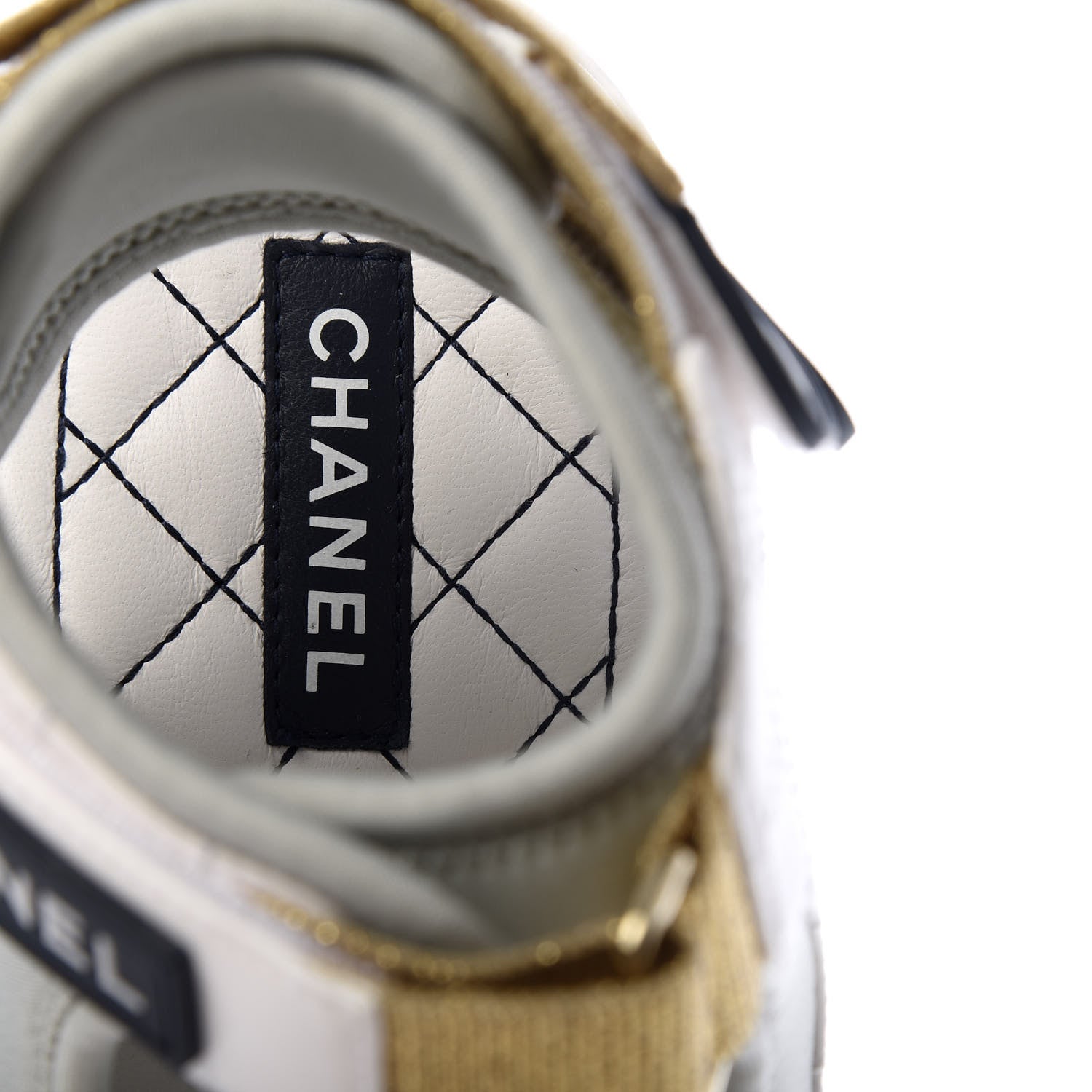 Chanel Goatskin Fabric Gladiator Sandals 40 Grey Navy Blue 8 of 11