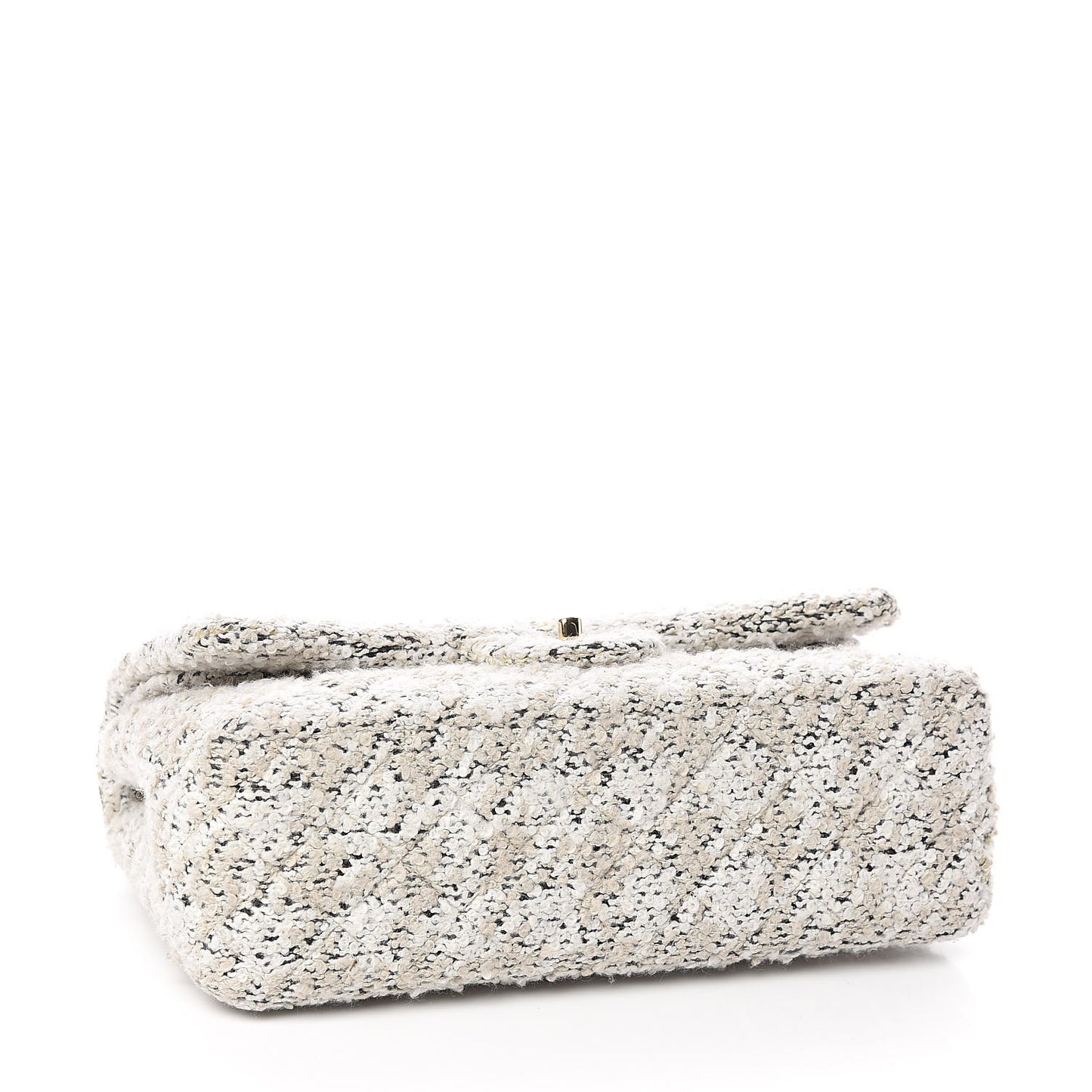 Tweed Quilted Jumbo Double Flap Beige