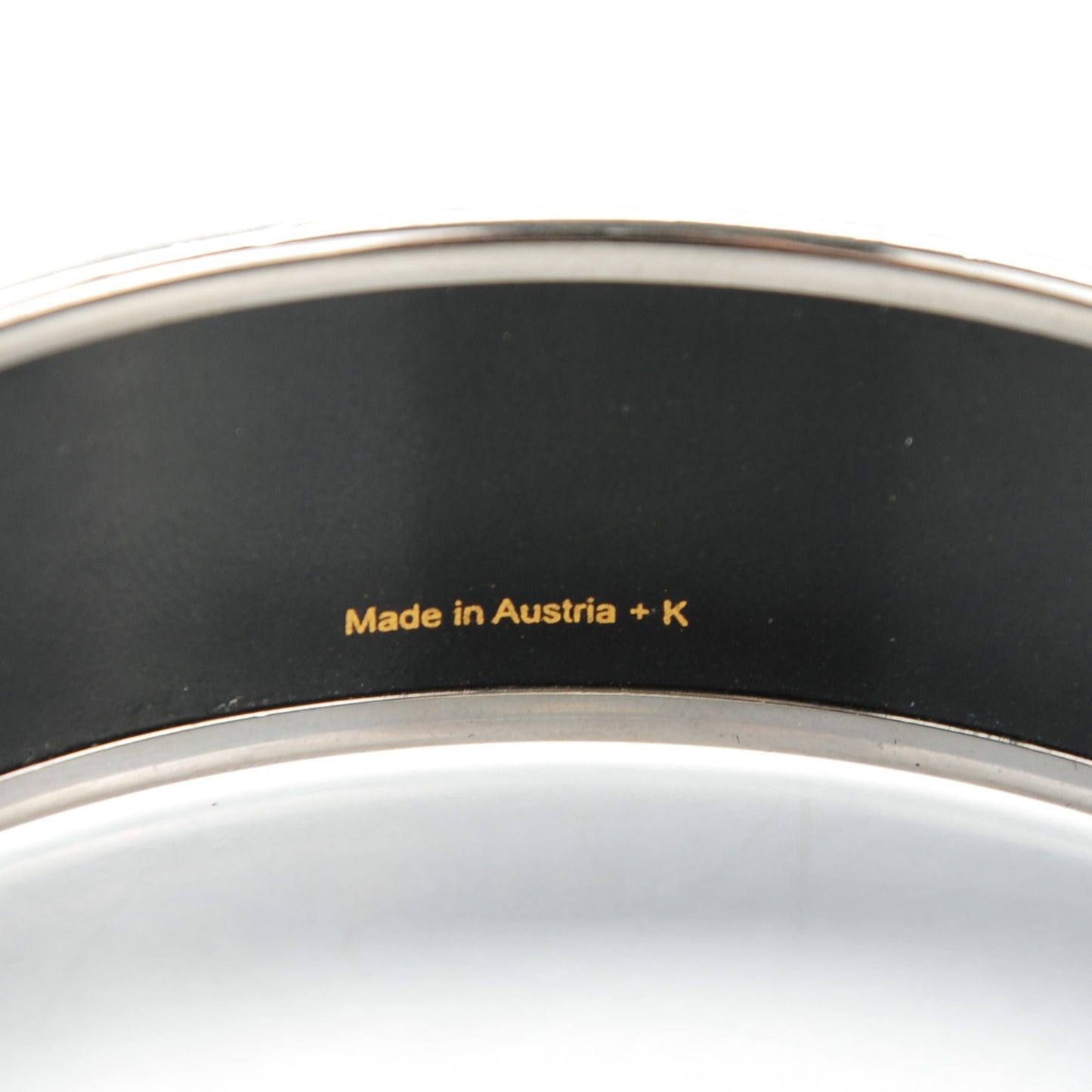 Enamel Printed Wide Galop Volant Bracelet 70 Black