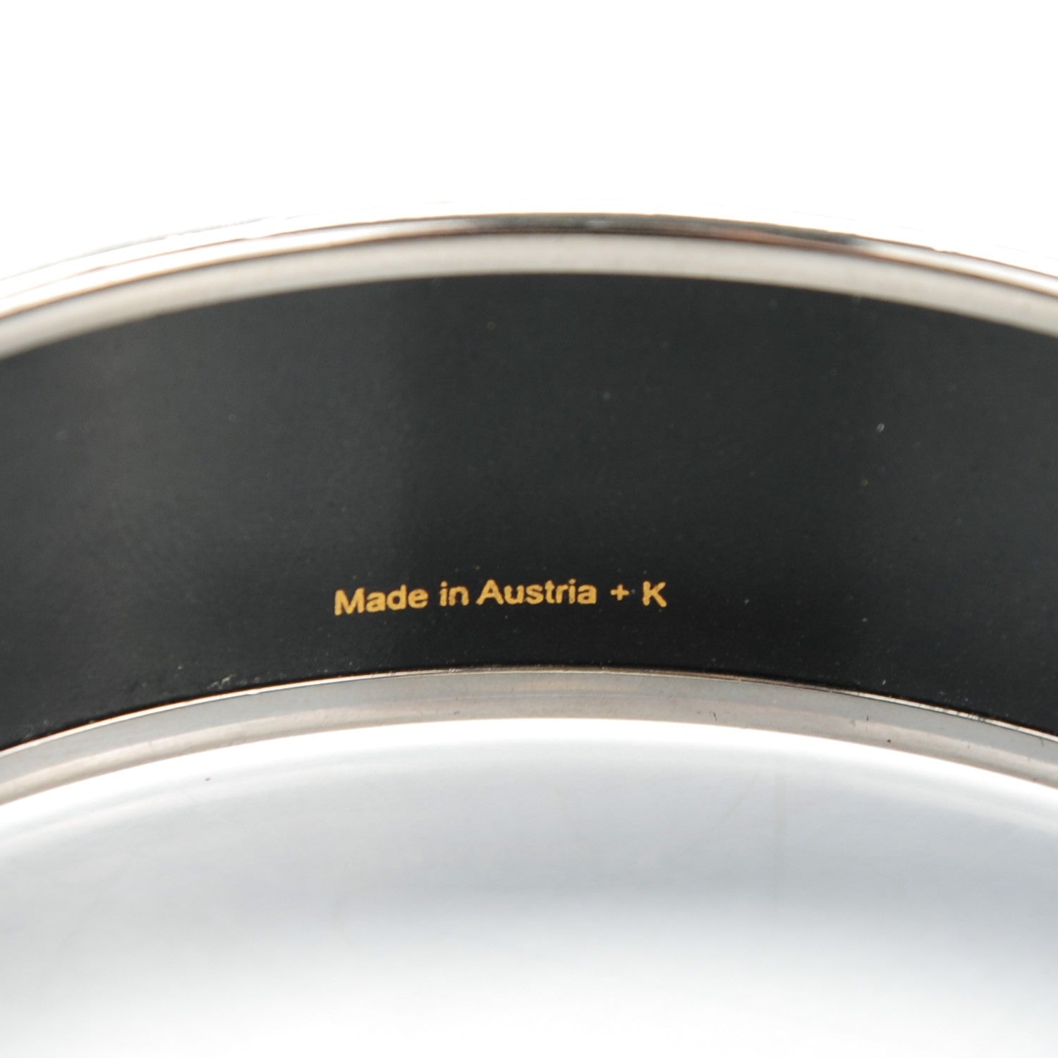 Hermes Enamel Printed Wide Galop Volant Bracelet 70 Black 4 of 5