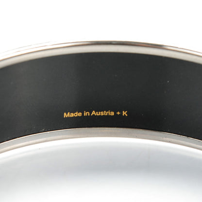 Hermes Enamel Printed Wide Galop Volant Bracelet 70 Black 4 of 5